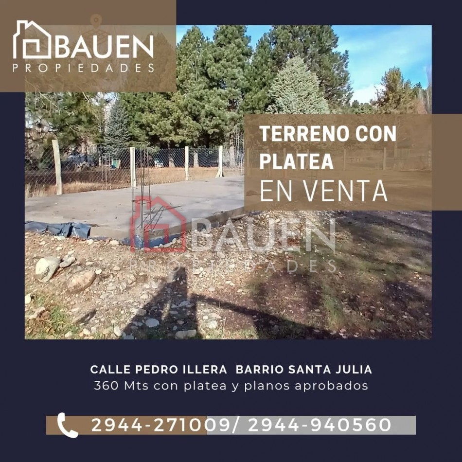 Terreno con Platea, Barrio Santa Julia, Junin de los Andes, Neuquen